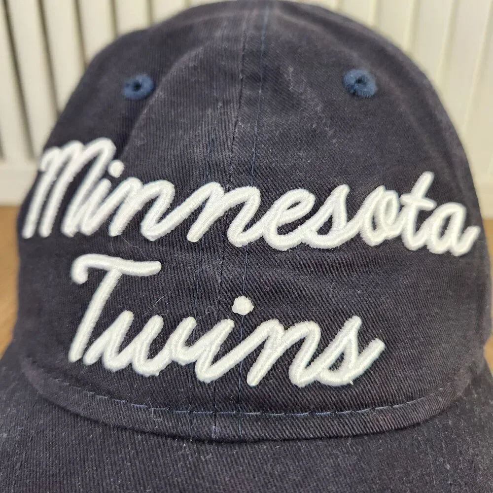 New Era Minnesota Twins 9twenty Script Spell Out Womens Snapback Hat Cap Navy